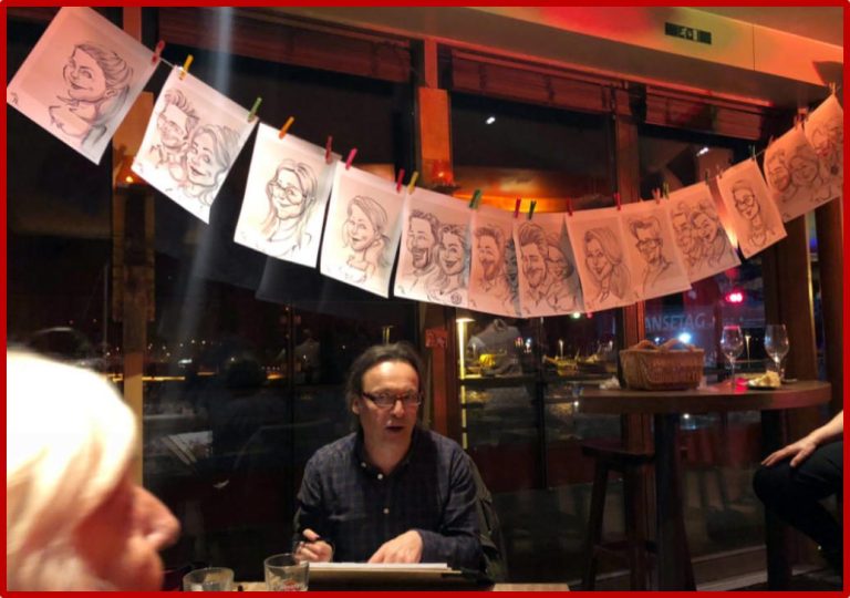 Impressionismus in sw. für Hochzeitsfeiern in MV Schnellzeichner, Karikaturzeichner und Künstler Mike Bauer aus Rostock auf einer Hochzeit in MV und für ganz Deutschland